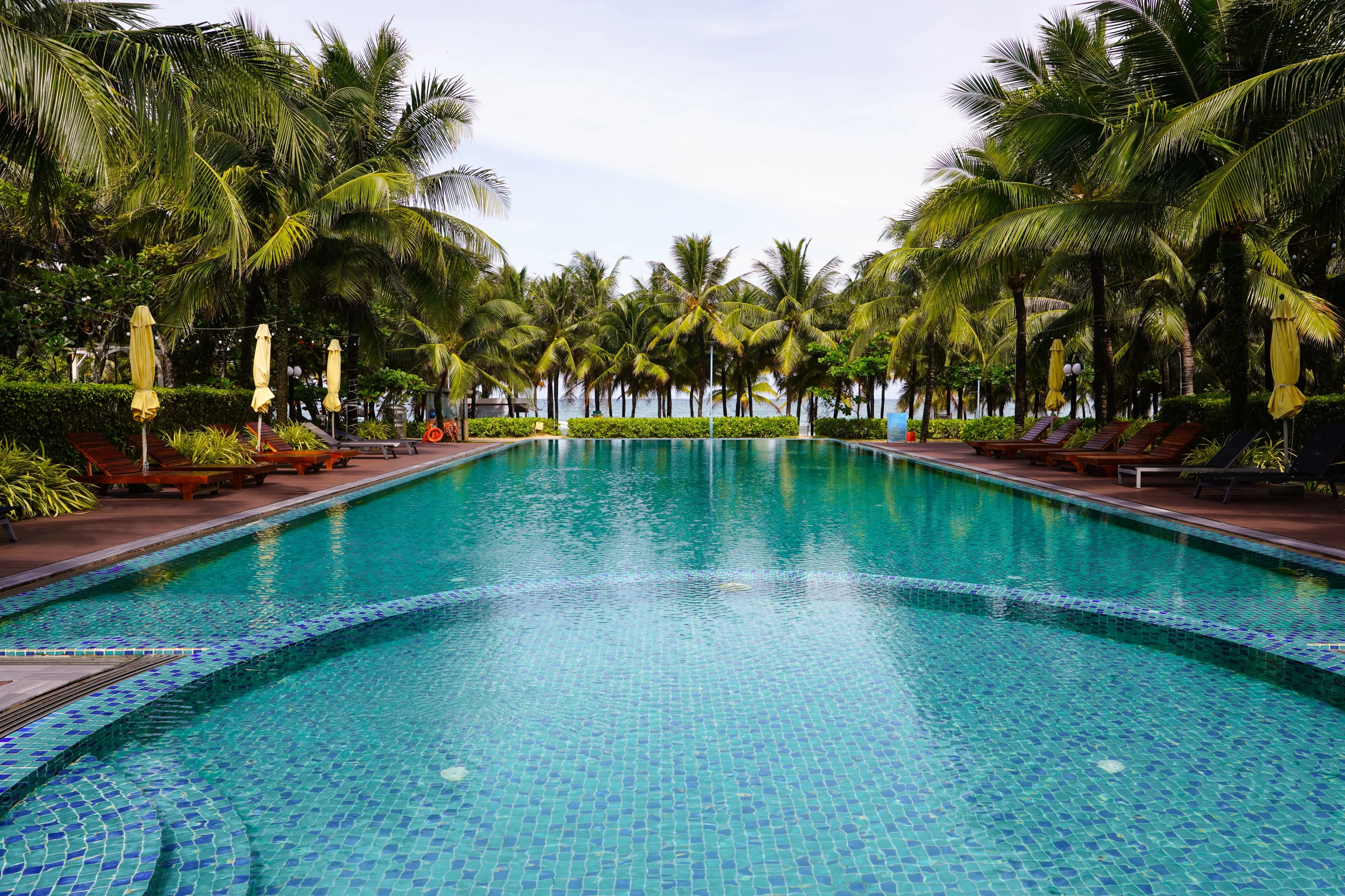 Morning by a private villa pool in Phu Quoc